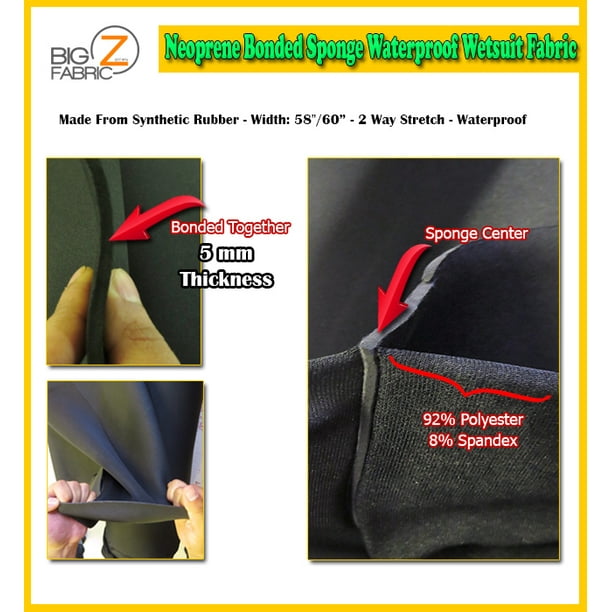 KHAKI Luxury SUEDE BACKED Neoprene Scuba Wet suit Fabric Material